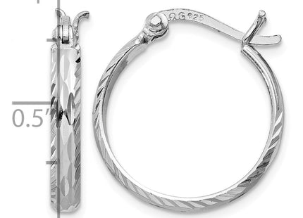 Sterling silver hoop earrings, further view