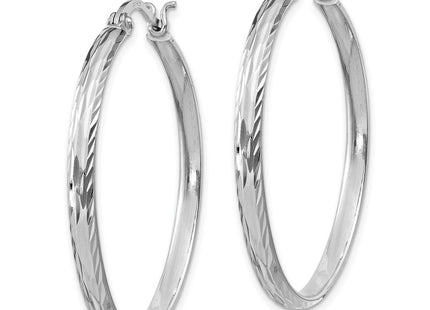 Sterling silver hoop earrings, alternate view