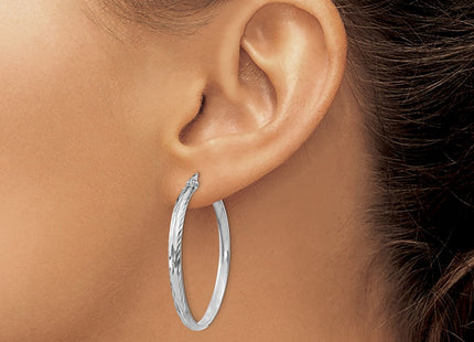 Sterling silver hoop earrings, another view