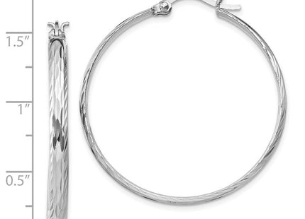 Sterling silver hoop earrings, further view