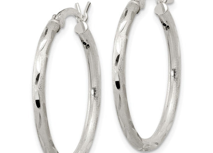 Sterling silver hoop earrings, alternate view