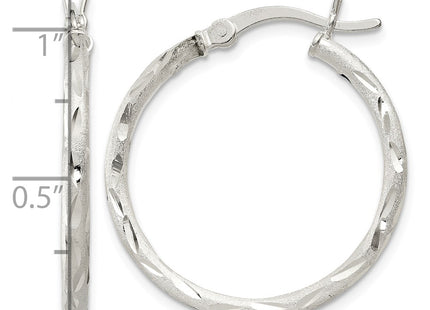 Sterling silver hoop earrings, further view