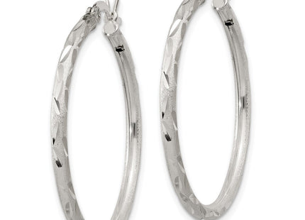 Sterling silver hoop earrings, alternate view