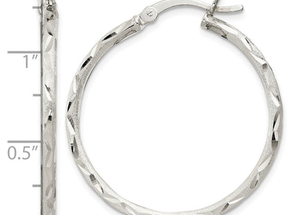 Sterling silver hoop earrings, further view