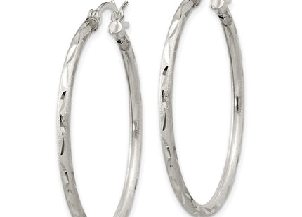 Sterling silver hoop earrings, alternate view