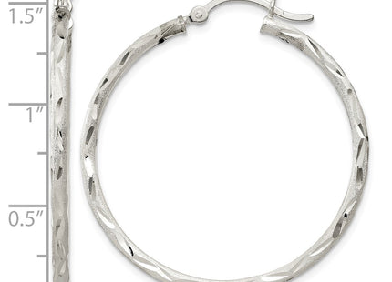 Sterling silver hoop earrings, further view