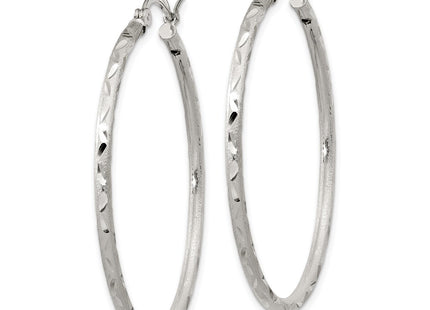 Sterling silver hoop earrings, alternate view
