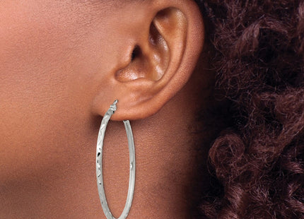 Sterling silver hoop earrings, another view
