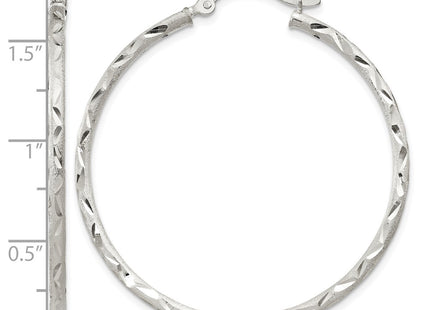 Sterling silver hoop earrings, further view