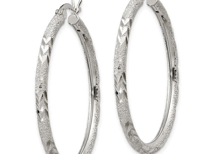 Sterling silver hoop earrings, alternate view