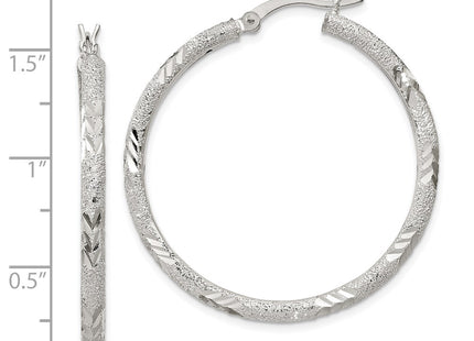Sterling silver hoop earrings, further view