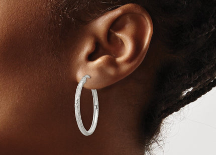 Sterling silver hoop earrings, another view