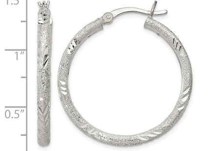 Sterling silver hoop earrings, further view