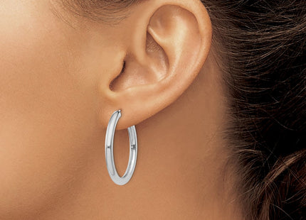 Sterling silver hoop earrings, another view
