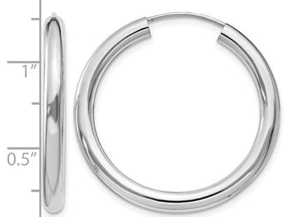 Sterling silver hoop earrings, further view