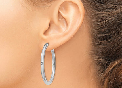 Sterling silver hoop earrings, another view
