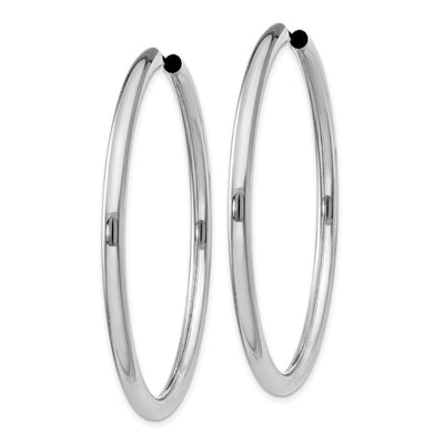 Sterling Silver Rhodium-plated Endless Tube Hoop Earrings, 50 x 3mm