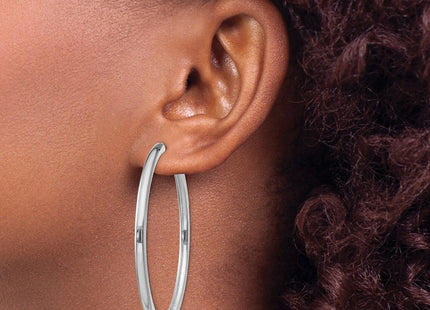 Sterling silver hoop earrings, another view