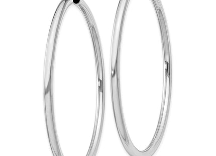 Sterling Silver Rhodium-plated Endless Tube Hoop Earrings (Style QE11531)