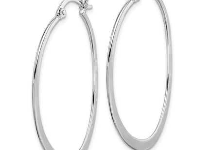 Sterling silver oval hoop earrings, alternate view