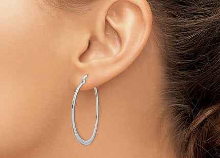 Sterling silver oval hoop earrings, another view