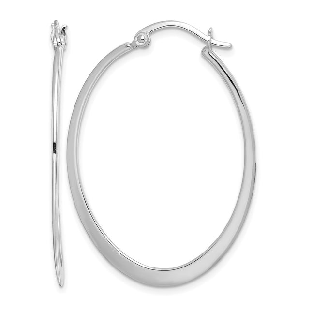 Sterling silver oval hoop earrings