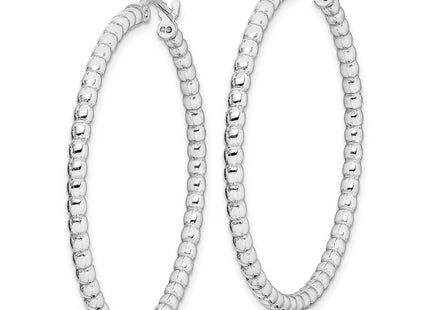 Sterling silver hoop earrings, alternate view