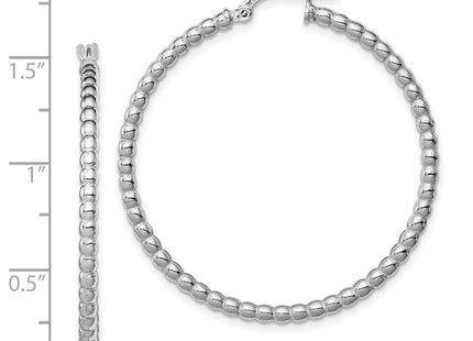 Sterling silver hoop earrings, further view