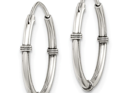 Sterling silver hoop earrings, alternate view