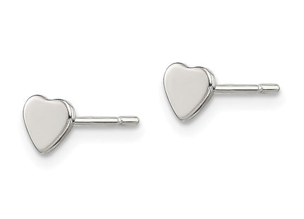 Sterling silver heart earrings, alternate view