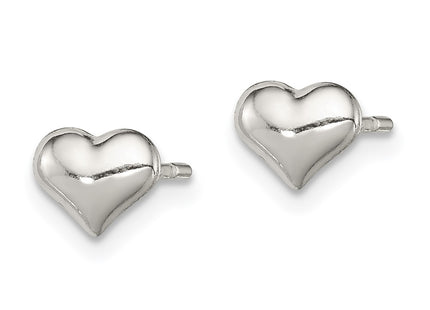 Sterling silver heart earrings, alternate view