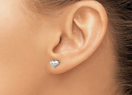 Sterling silver heart earrings, another view