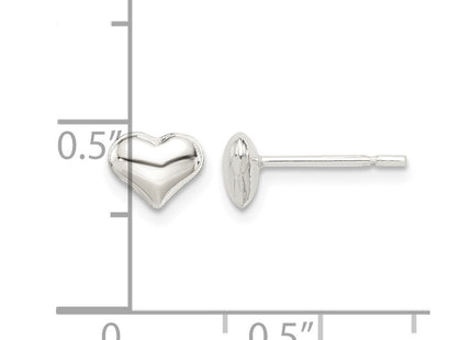 Sterling silver heart earrings, further view