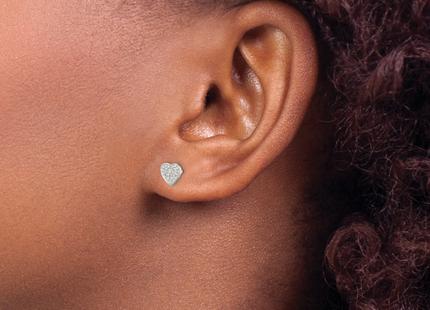 Sterling Silver CZ Heart Post Earrings