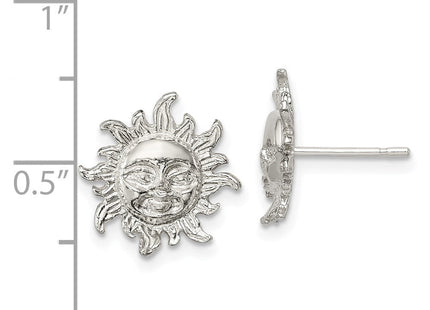 Sterling Silver Sun Mini Earrings (Style QE118)