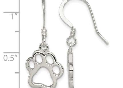 Sterling silver paw earrings, further view