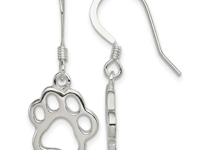 Sterling silver paw earrings