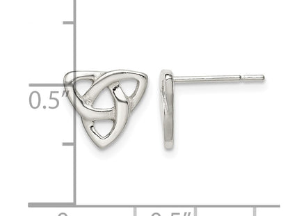Sterling silver knot earrings, further view