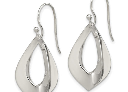 Sterling silver teardrop drop earrings, alternate view