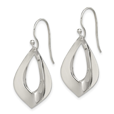 Sterling Silver Polished Teardrop Dangle Earrings, 36 x 16mm