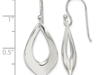 Sterling silver teardrop drop earrings, further view