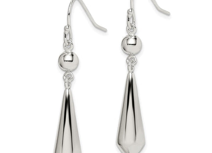 Sterling silver teardrop drop earrings, alternate view