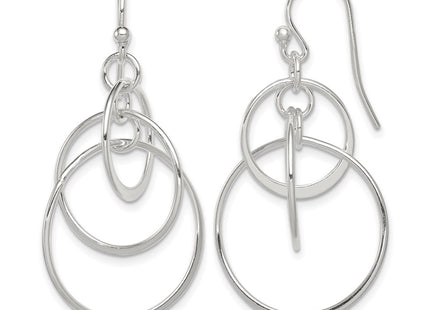 Sterling silver circle drop earrings