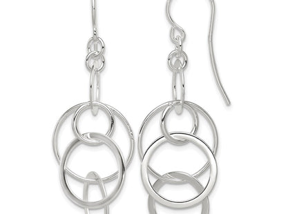 Sterling silver circle drop earrings