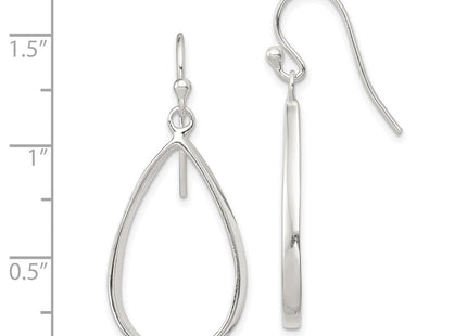 Sterling Silver Polished Teardrop Dangle Earrings