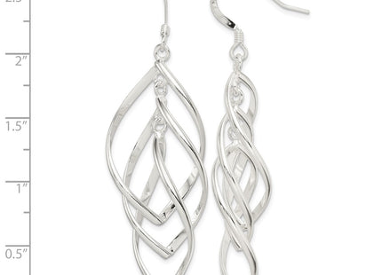 Sterling silver drop earrings, further view