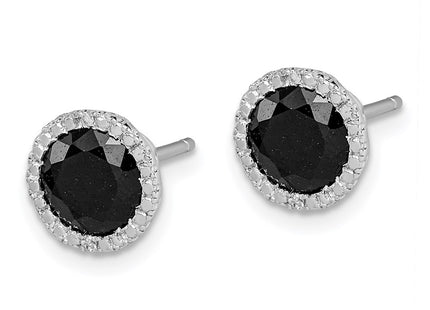 Sterling silver diamond earrings, alternate view