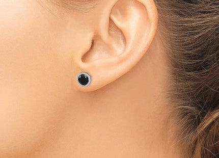 Sterling silver diamond earrings, another view