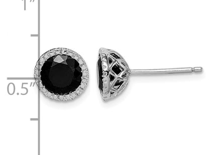 Sterling silver diamond earrings, further view