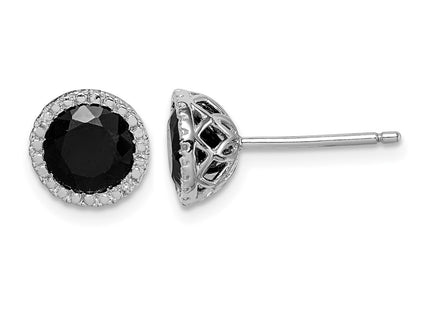Sterling silver diamond earrings